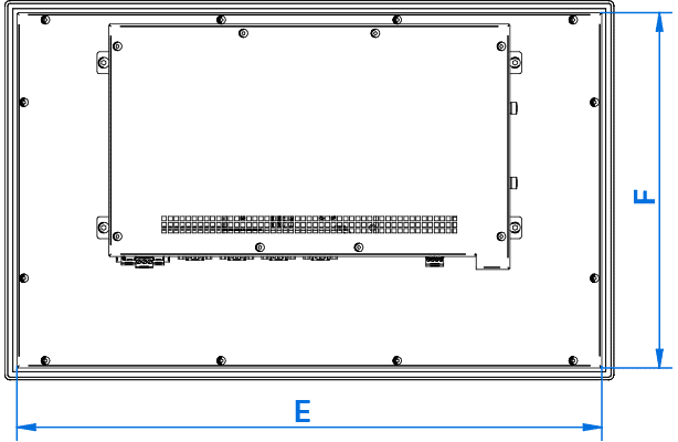 Panel PC PPE 4000 PRO dimensioni retro