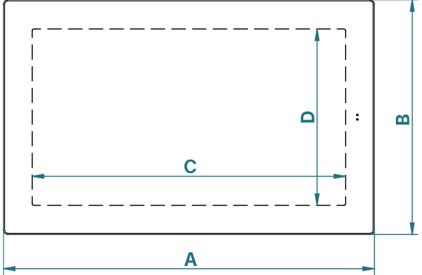 Panel monitor PME 4000 dimensioni frontale
