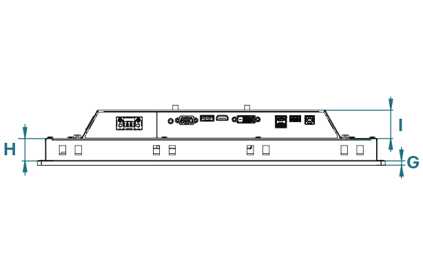 Panel monitor PME 4000 dimensioni laterali