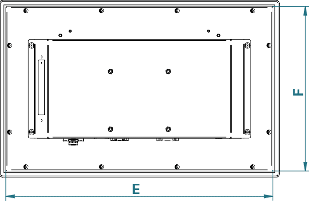 Panel monitor PME 4000 dimensioni posteriore