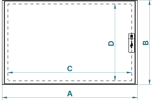 Vista frontale + cut-out
