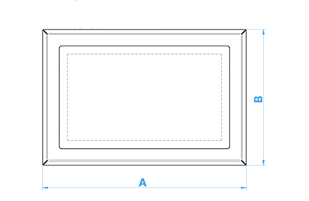 Dimensioni monitor industriale in acciaio inox CME 4000 vista frontale