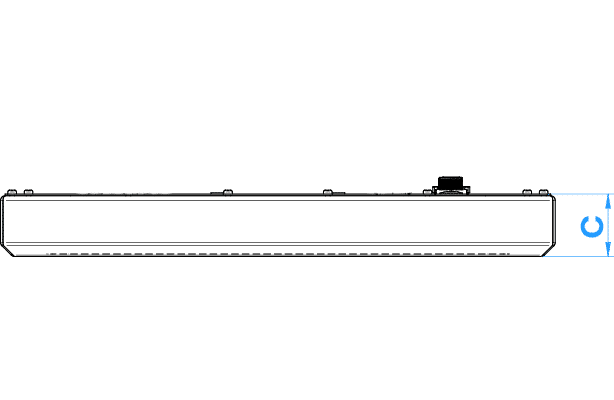 Dimensioni monitor industriale in acciaio inox CME 4000 vista laterale