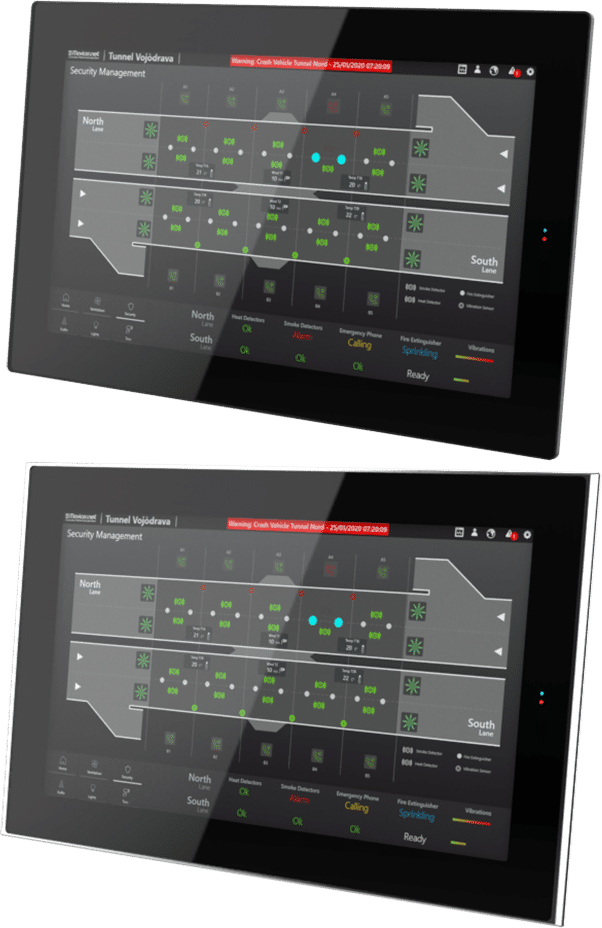 Frontali panel PC PPE 4000 in alluminio o acciaio inox per frontale IP65
