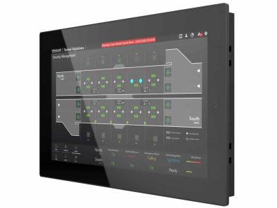 Panel PC industriale standard Elmak PPE 4000 vista frontale alluminio
